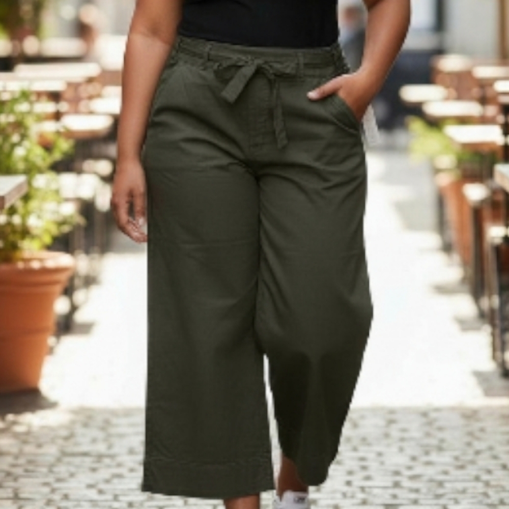 Vanilla Star Forest Green Wide-Leg Pants - Picture 2 of 7